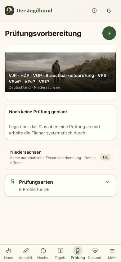 Prüfungsvorbereitung der App Der Jagdhund